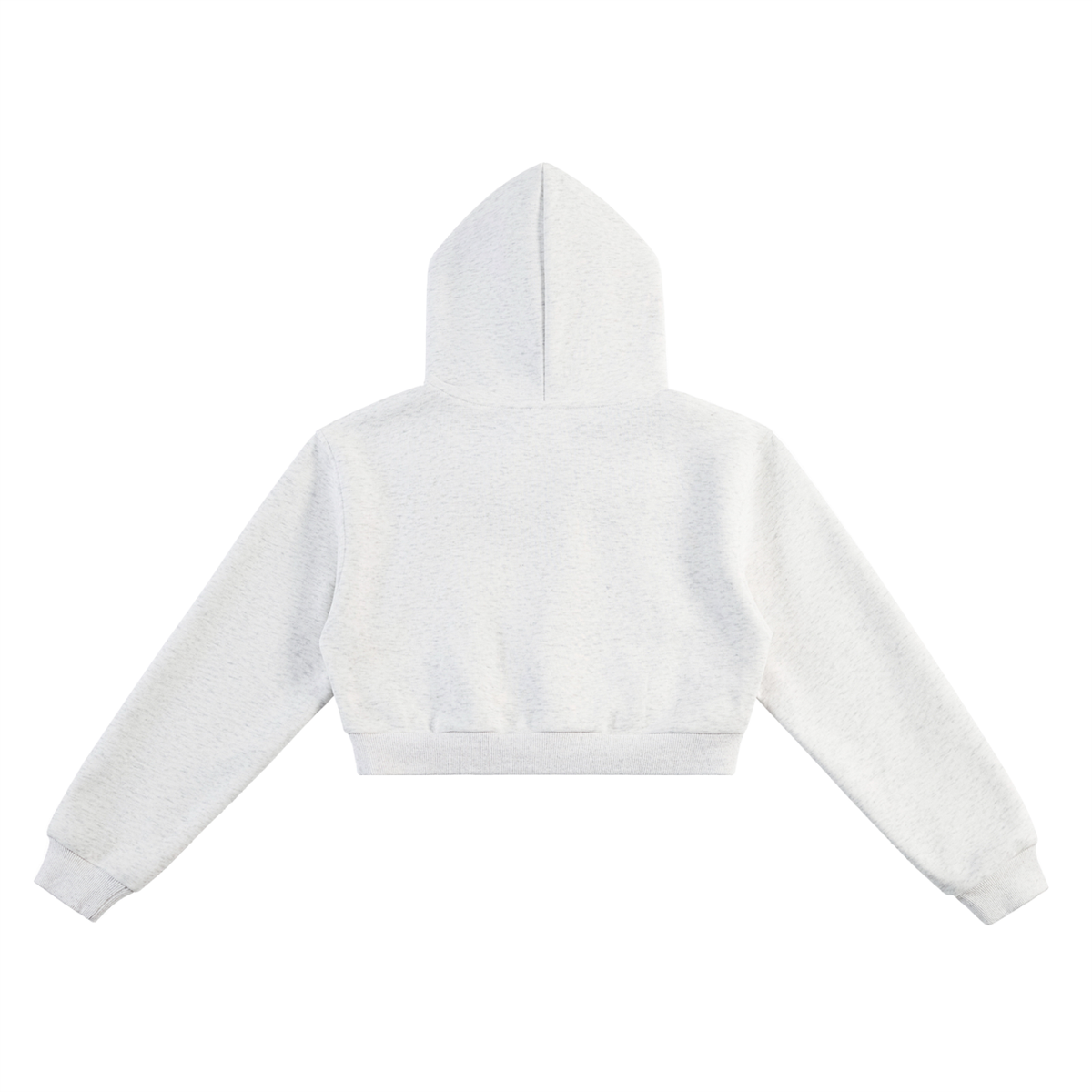 ODMPOD Essential Cropped Hoodie in light gray, back view
