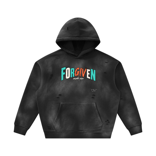 But GOD Sunfade Frayed Fleece Hoodie | Christian Streetwear | Kingdom Threads