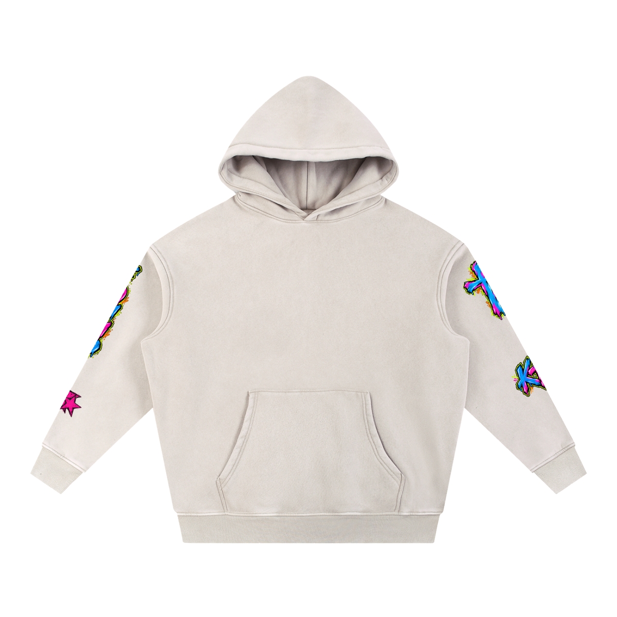 Snow Wash Fleece Oversize Hoodie