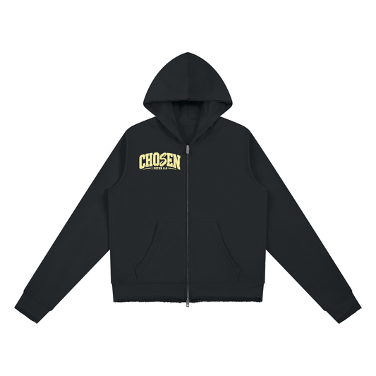 Women's Raw Edge Full Zip Hoodie | Kingdom Threads