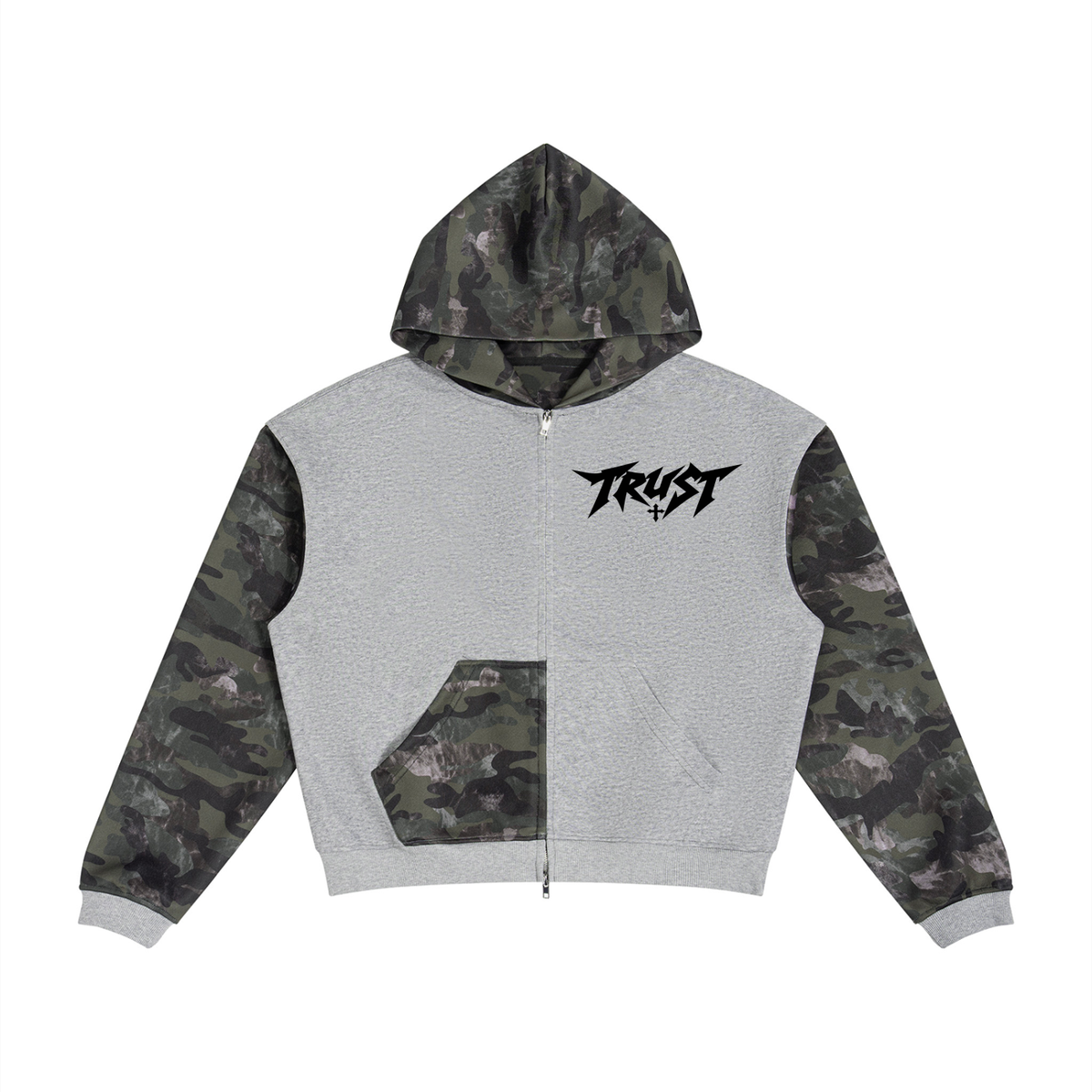 Kingdom Threads TRUST Colorblock Camo Full Zip Hoodie