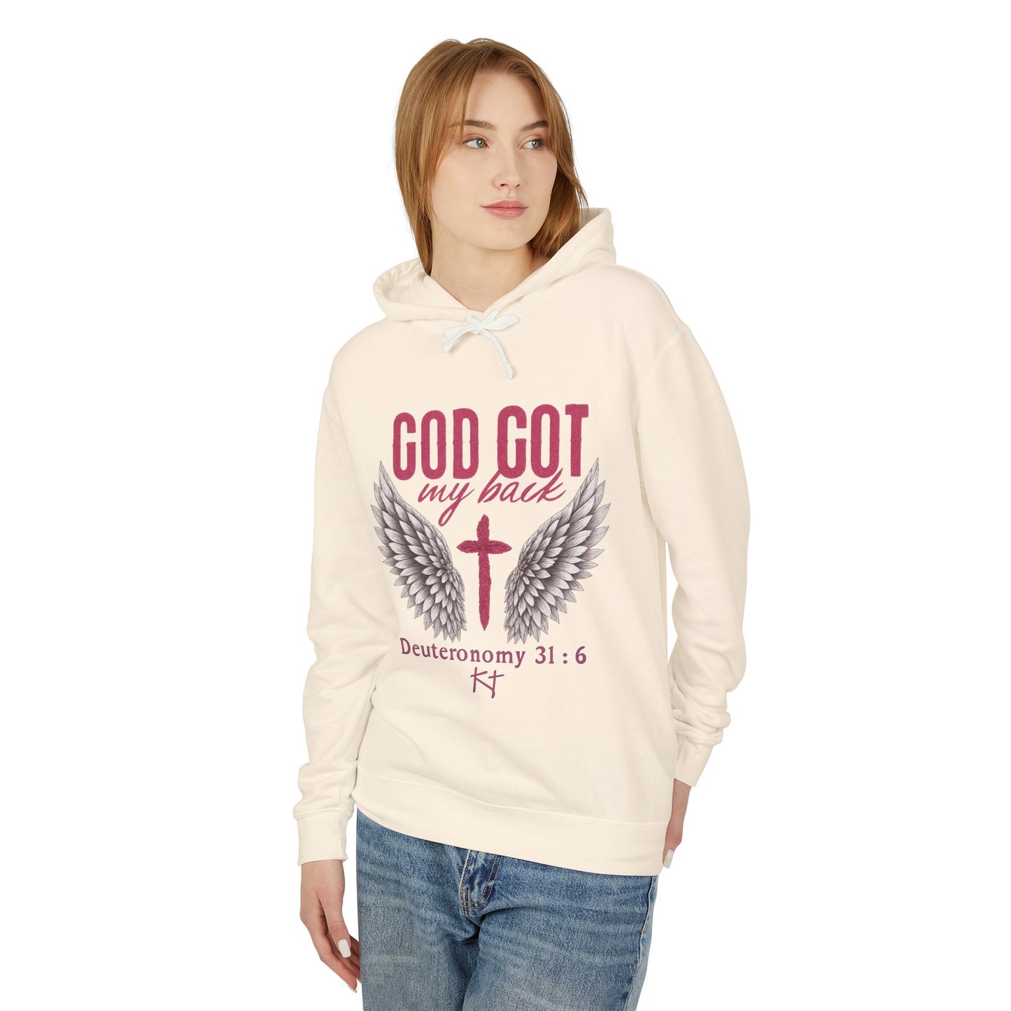 God Got My Back Hoodie — Christian Faith Hoodie with Wings & Deuteronomy 31:6