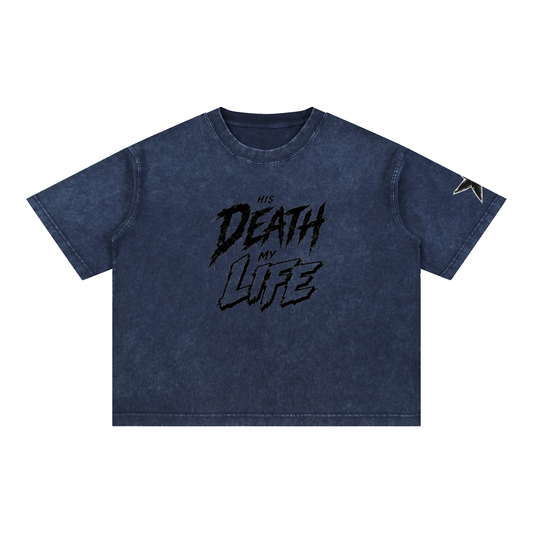 His Life Mineral Wash Boxy Tee | Kingdom Threads