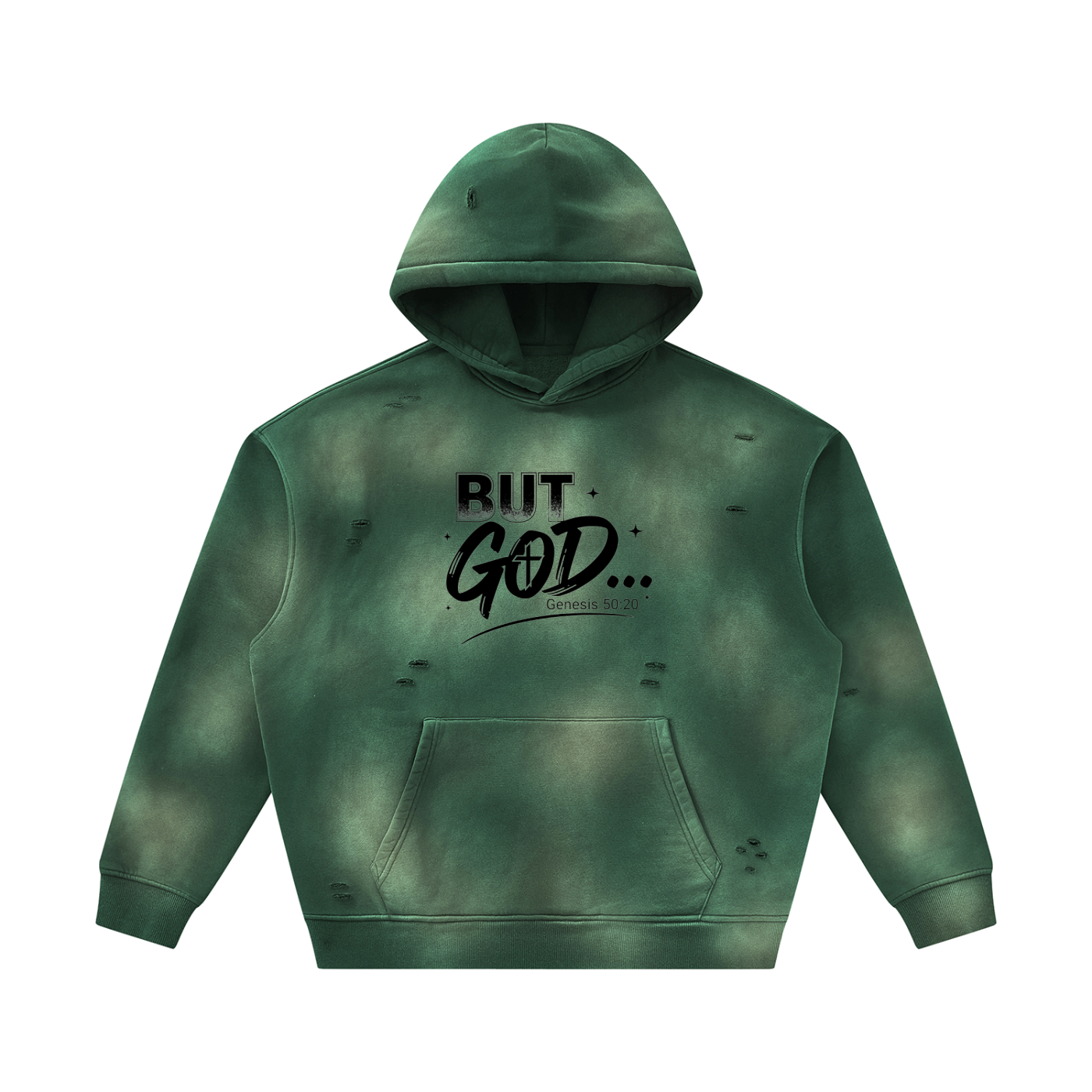 Unisex Sunfade Frayed Fleece Hoodie But GOD
