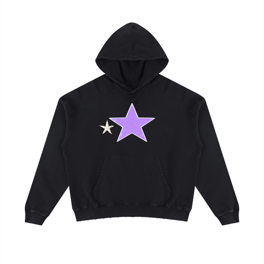 Unisex Mineral Wash Distressed Hoodie