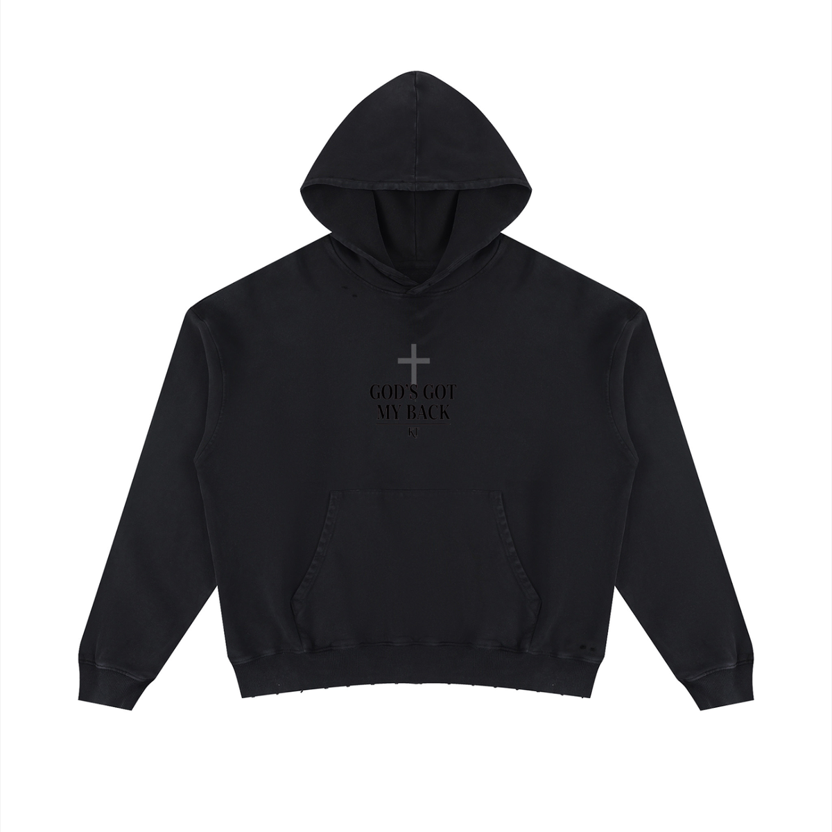 Unisex Mineral Wash Distressed Hoodie – God's Got My Back