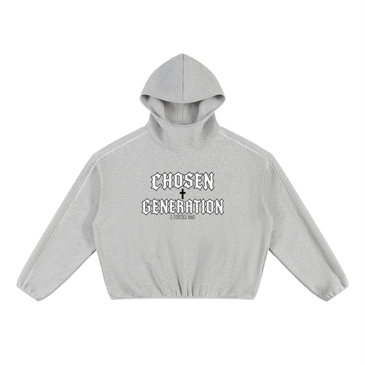 Unisex Boxy Piping Fleece Hoodie