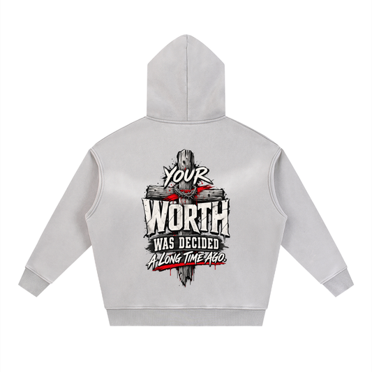 Sunfade Two-Way Zip Boxy Fleece Hoodie – Christian Streetwear