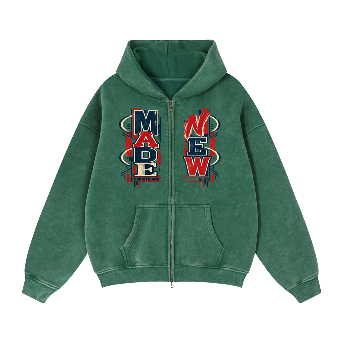 Zip-Through Boxy Fleece Hoodie