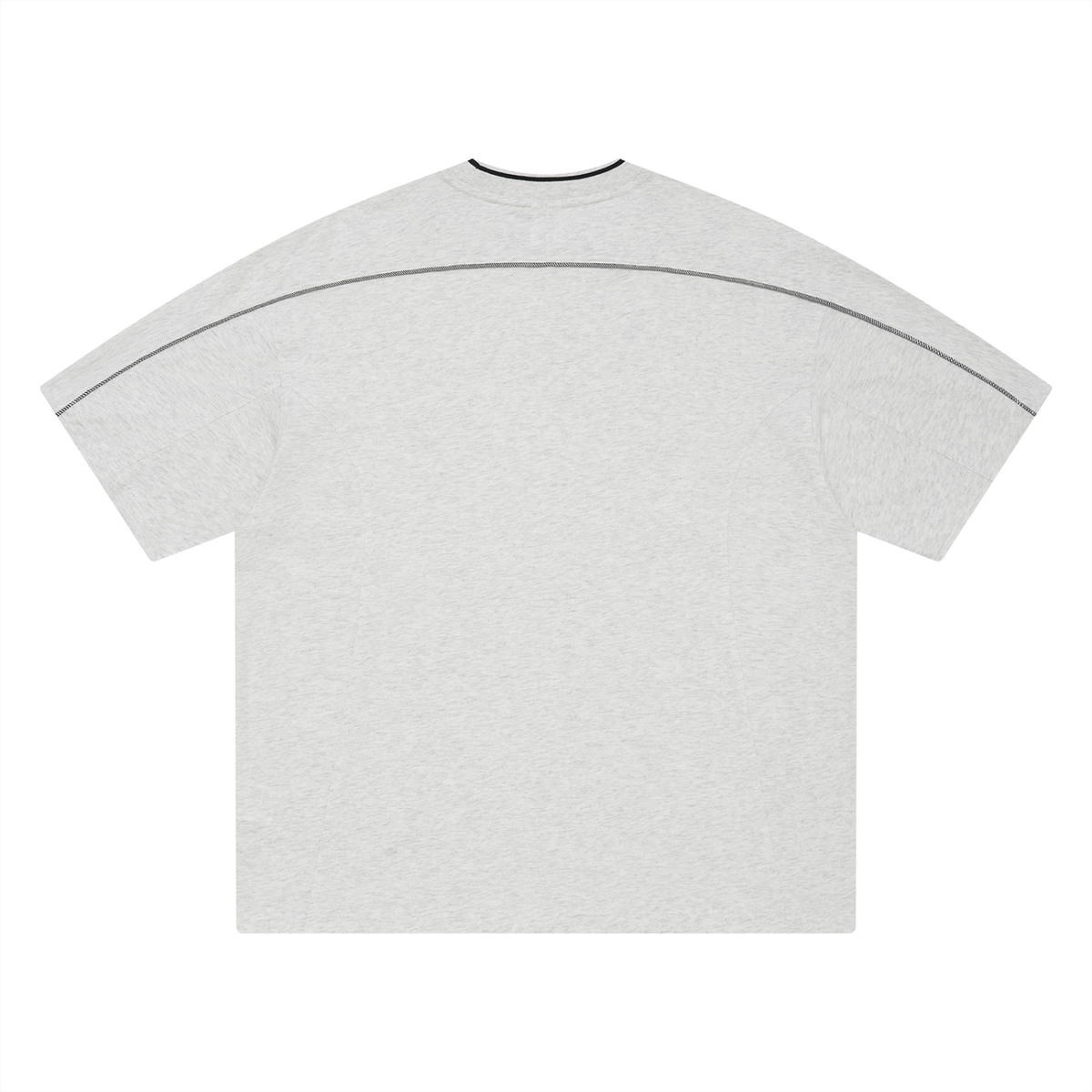 Unisex Oversized Contrast Tape T-Shirt - Casual Cotton Tee