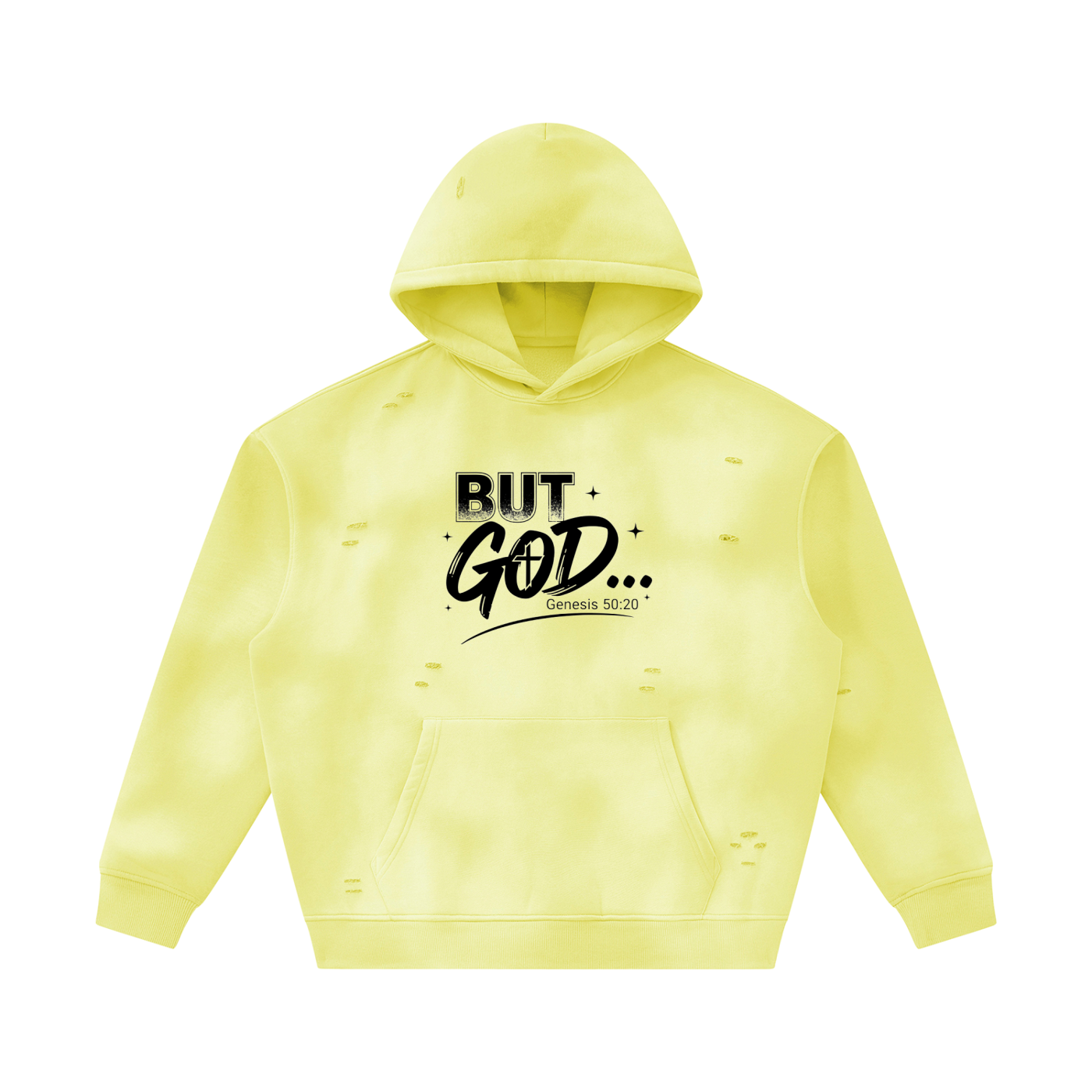 Unisex Sunfade Frayed Fleece Hoodie But GOD