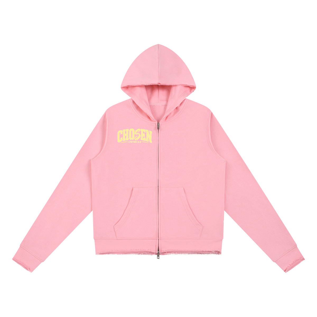 Women's Raw Edge Full Zip Hoodie | Kingdom Threads