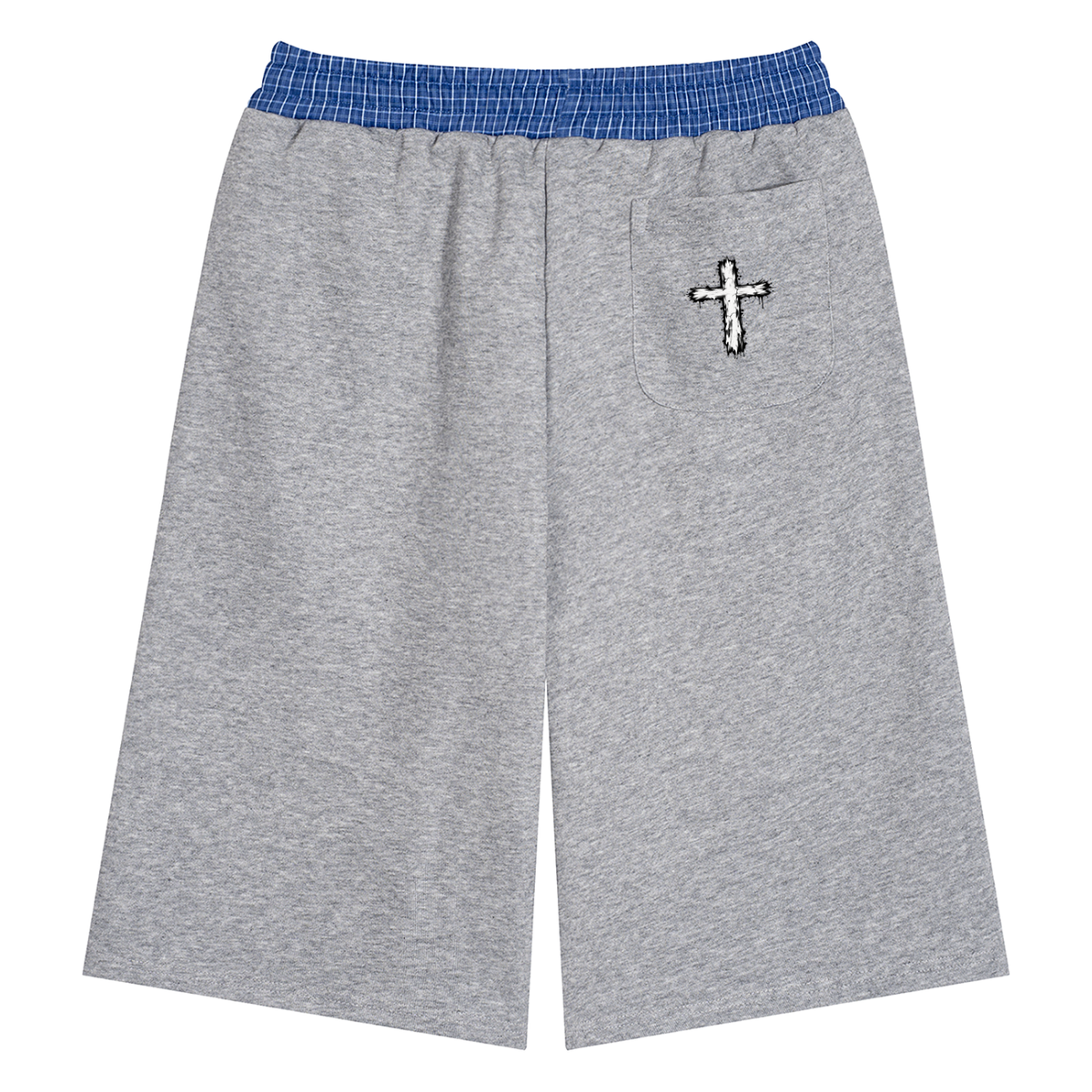 Kingdom Threads Plaid Waistband Shorts – Unisex Loose Crop Fit