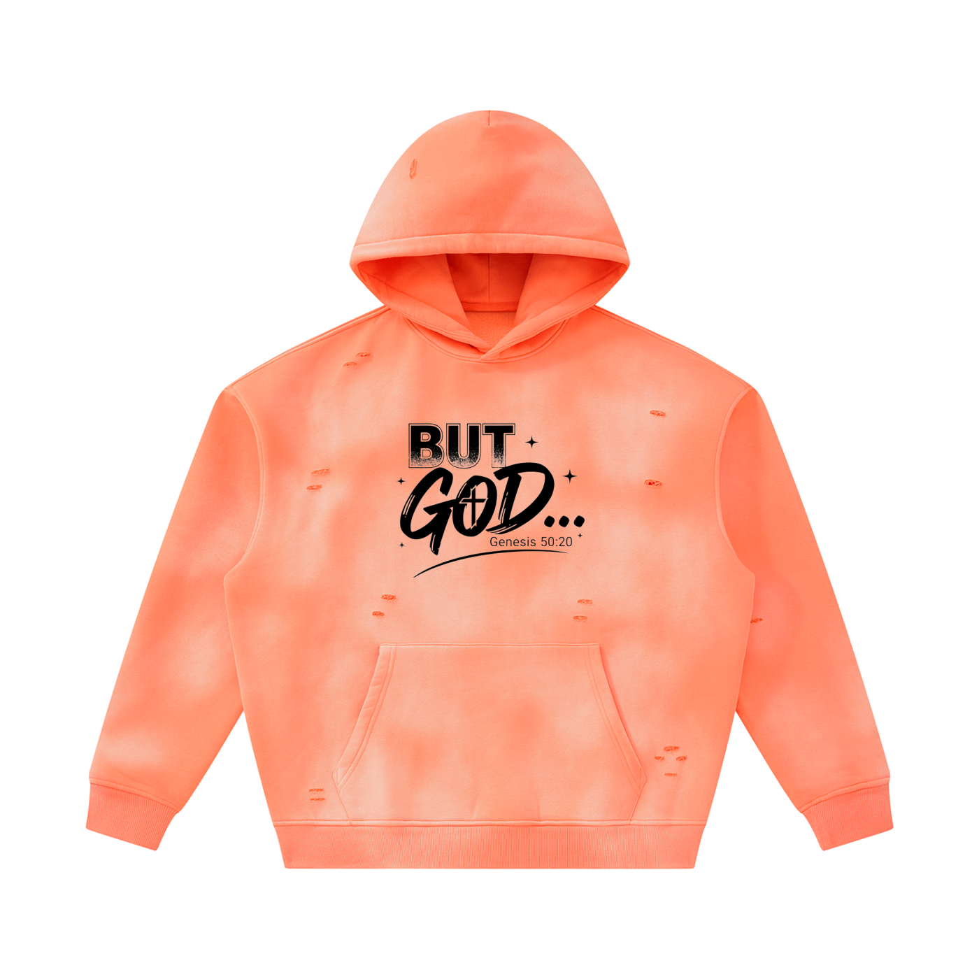 Unisex Sunfade Frayed Fleece Hoodie But GOD