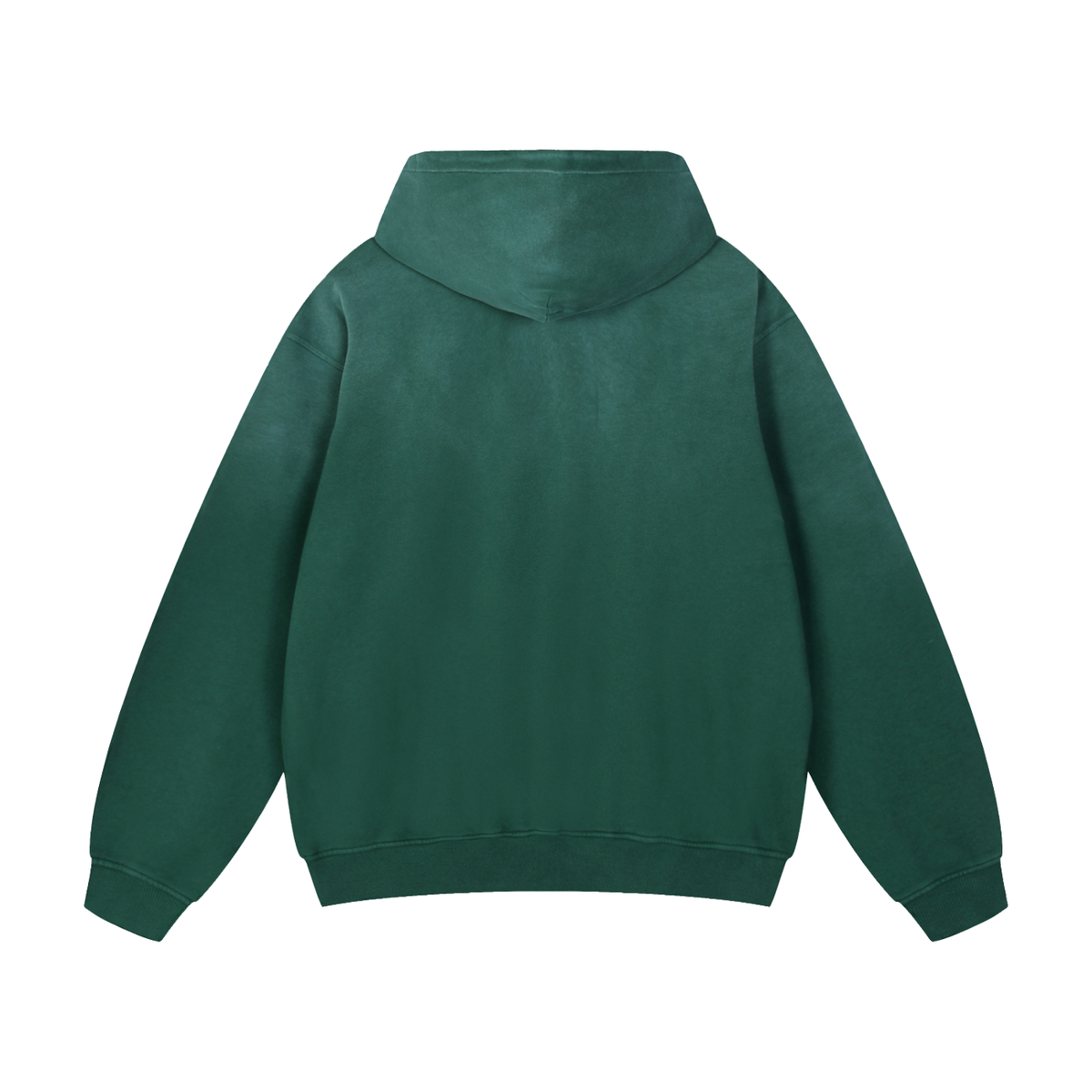 ODMPOD Heavyweight Sunfade oversized hoodie in dark green, back view