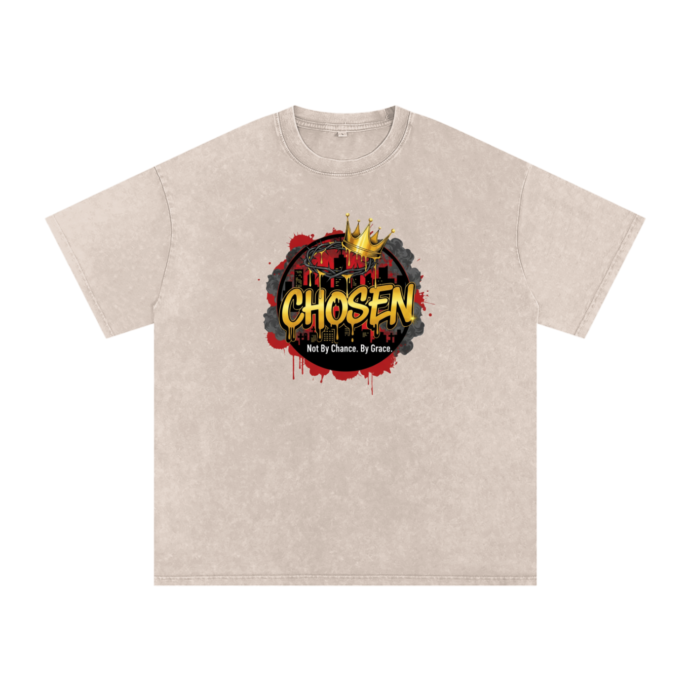 Snow Washed Oversized Cotton T-Shirt Chosen