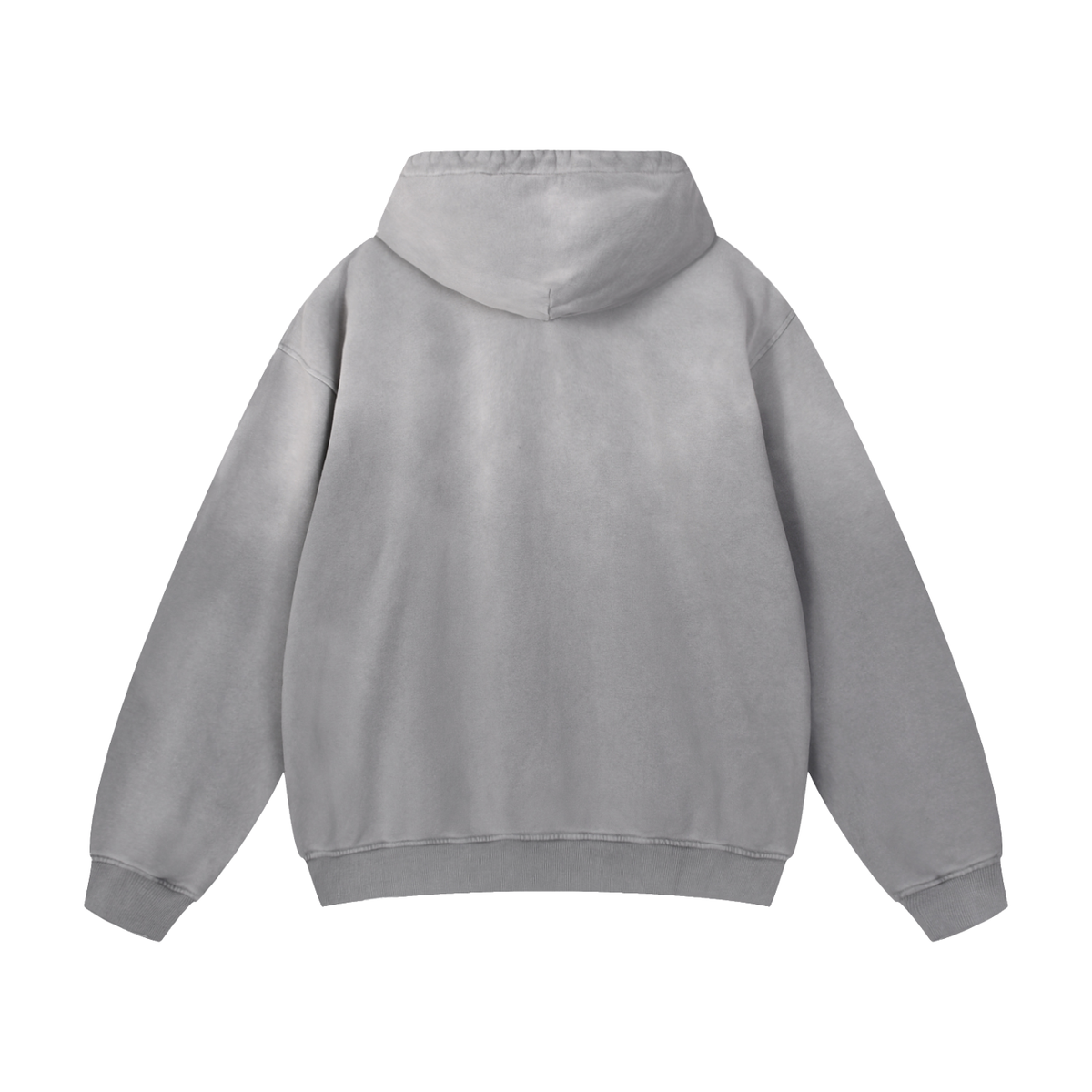 ODMPOD Heavyweight Sunfade oversized hoodie in gray, back view