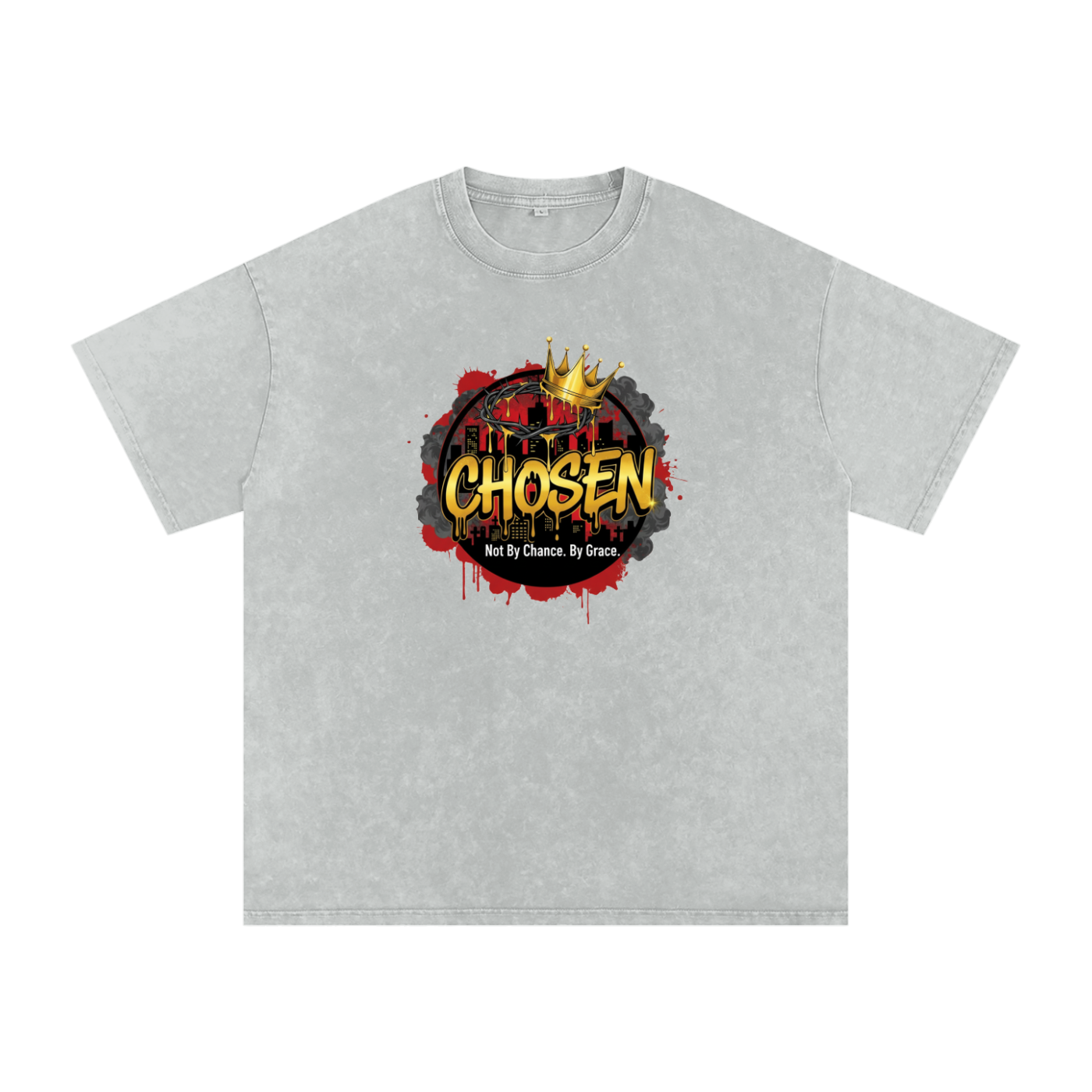 Snow Washed Oversized Cotton T-Shirt Chosen