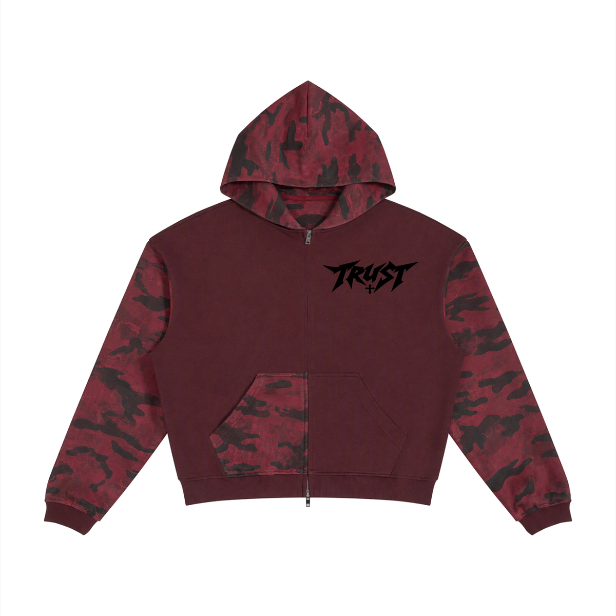 Kingdom Threads TRUST Colorblock Camo Full Zip Hoodie