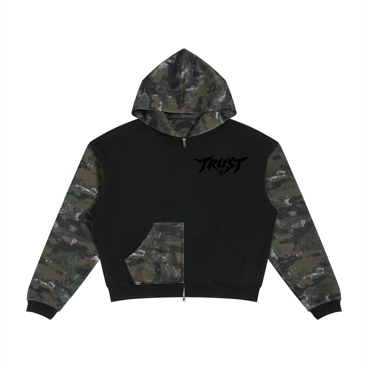 Kingdom Threads TRUST Colorblock Camo Full Zip Hoodie