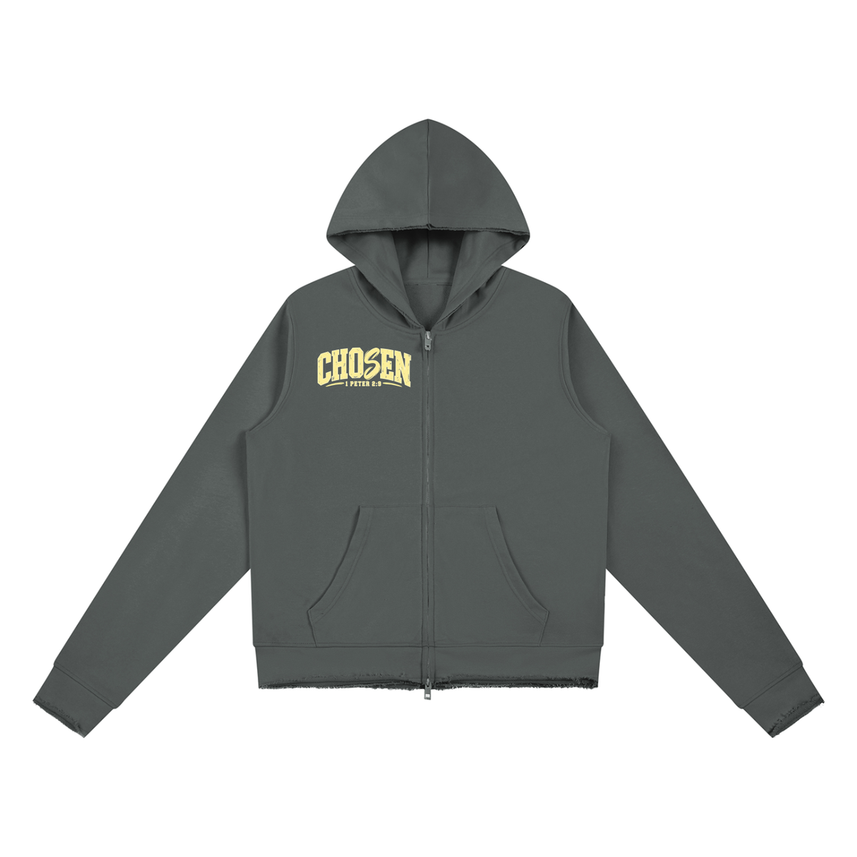 Women's Raw Edge Full Zip Hoodie | Kingdom Threads