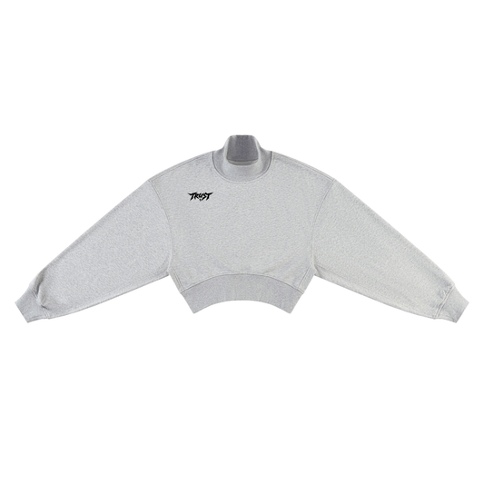 Women's Crop Mock Neck Sweatshirt