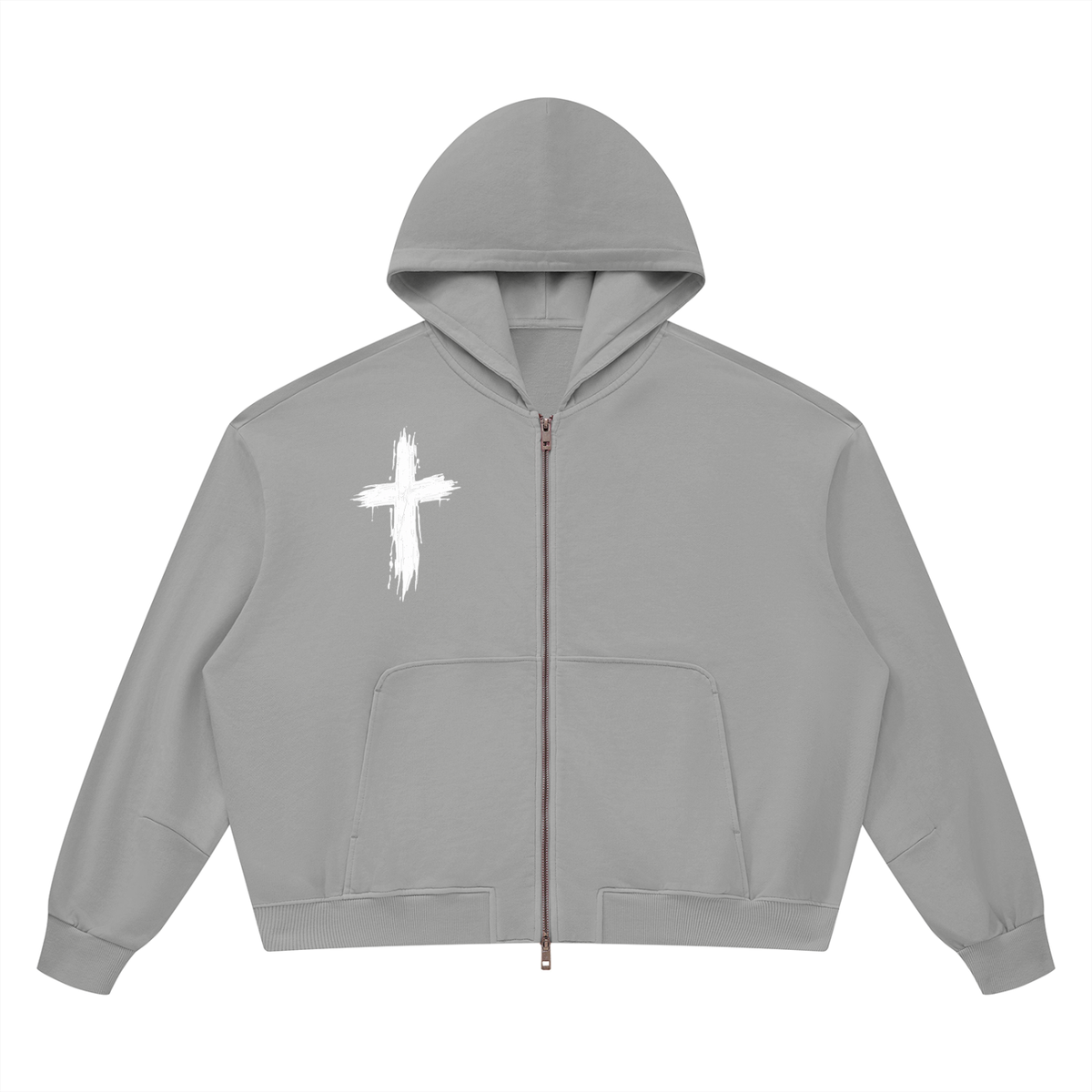 Unisex Vintage Wash Boxy Full Zip Hoodie