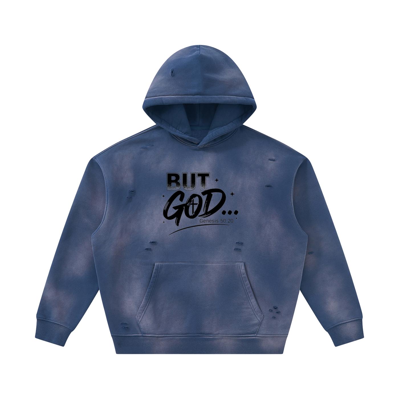 Unisex Sunfade Frayed Fleece Hoodie But GOD