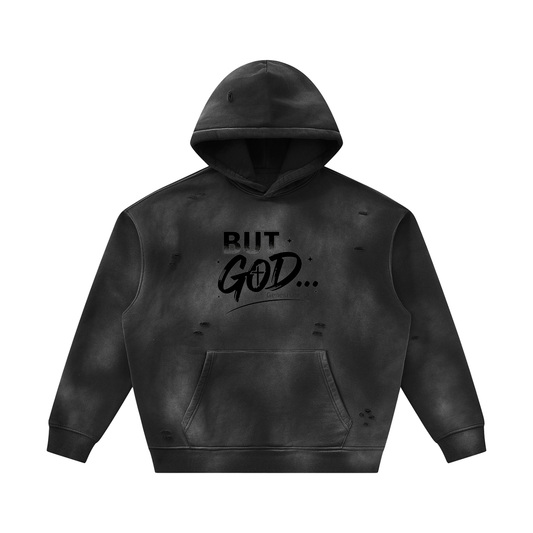 Unisex Sunfade Frayed Fleece Hoodie But GOD
