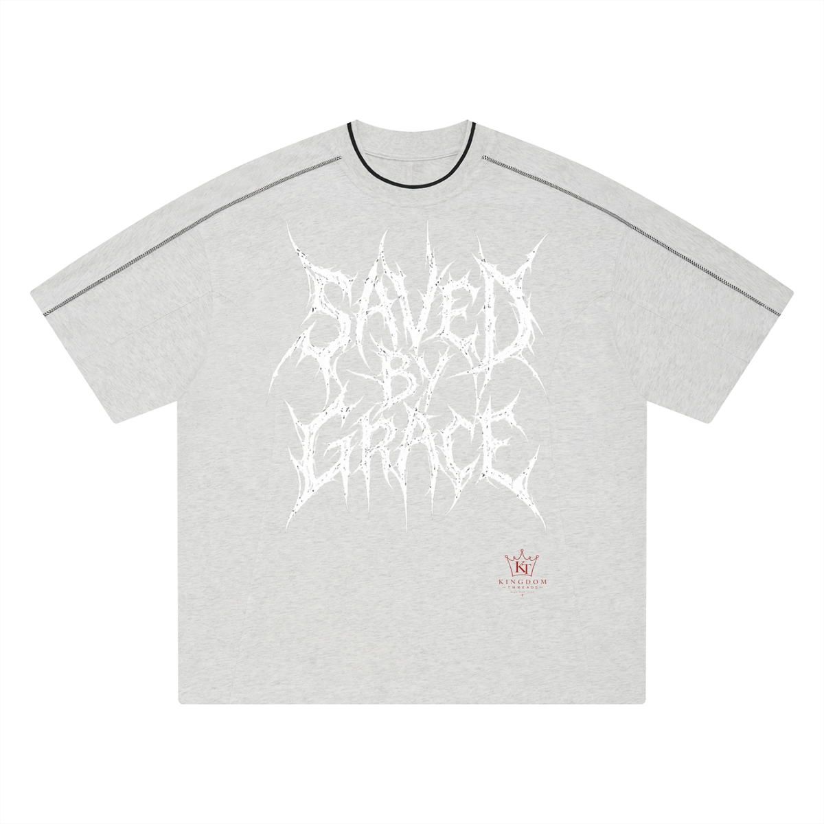 Unisex Oversized Contrast Tape T-Shirt - Casual Cotton Tee
