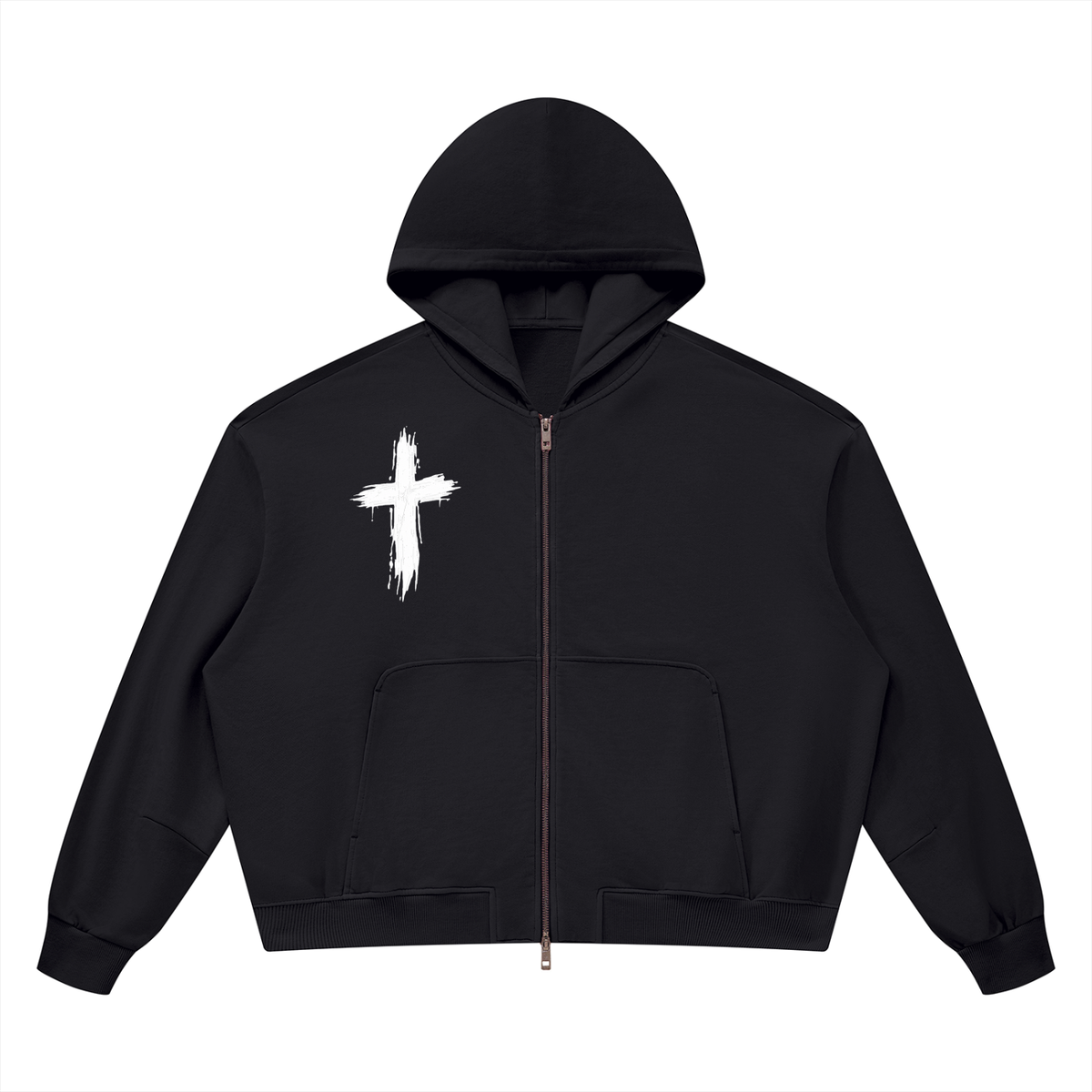 Unisex Vintage Wash Boxy Full Zip Hoodie